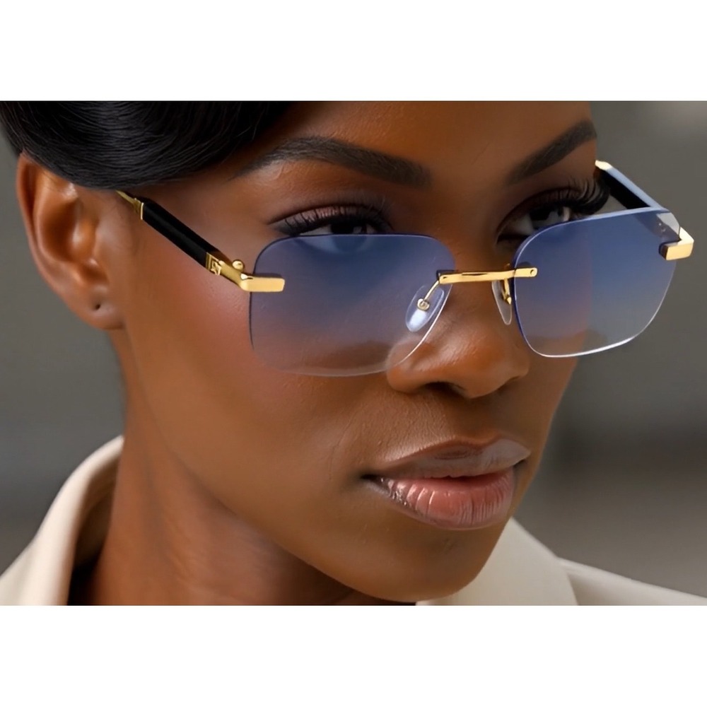 Women's Rimless Square Sunglasses Chic Designer Fashion Shades Lentes Gafas 2026